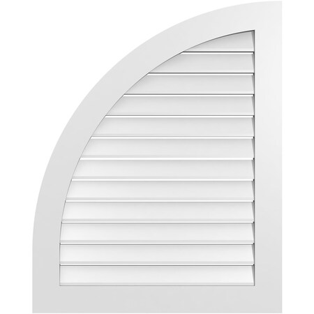 Ekena Millwork Quarter Round Top Left Surface Mount PVC Gable Vent w/ 3-1/2"W x 1"P Standard Frame, 32"W x 40"H GVPQL32X4001SF
